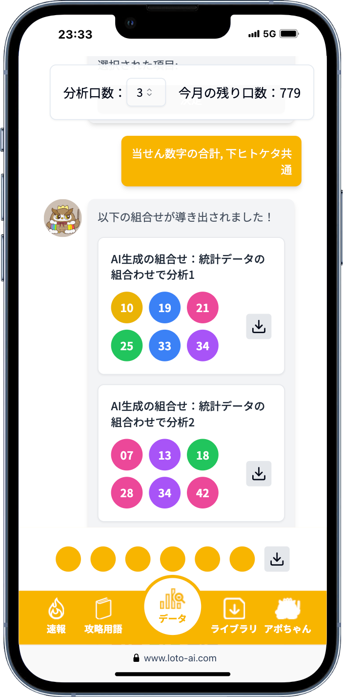 ロト分析専用 AIアポちゃん