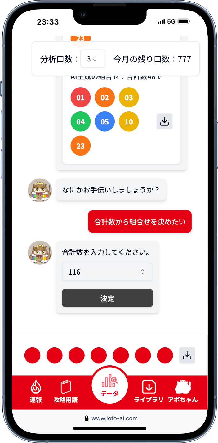 ロト分析専用 AIアポちゃん